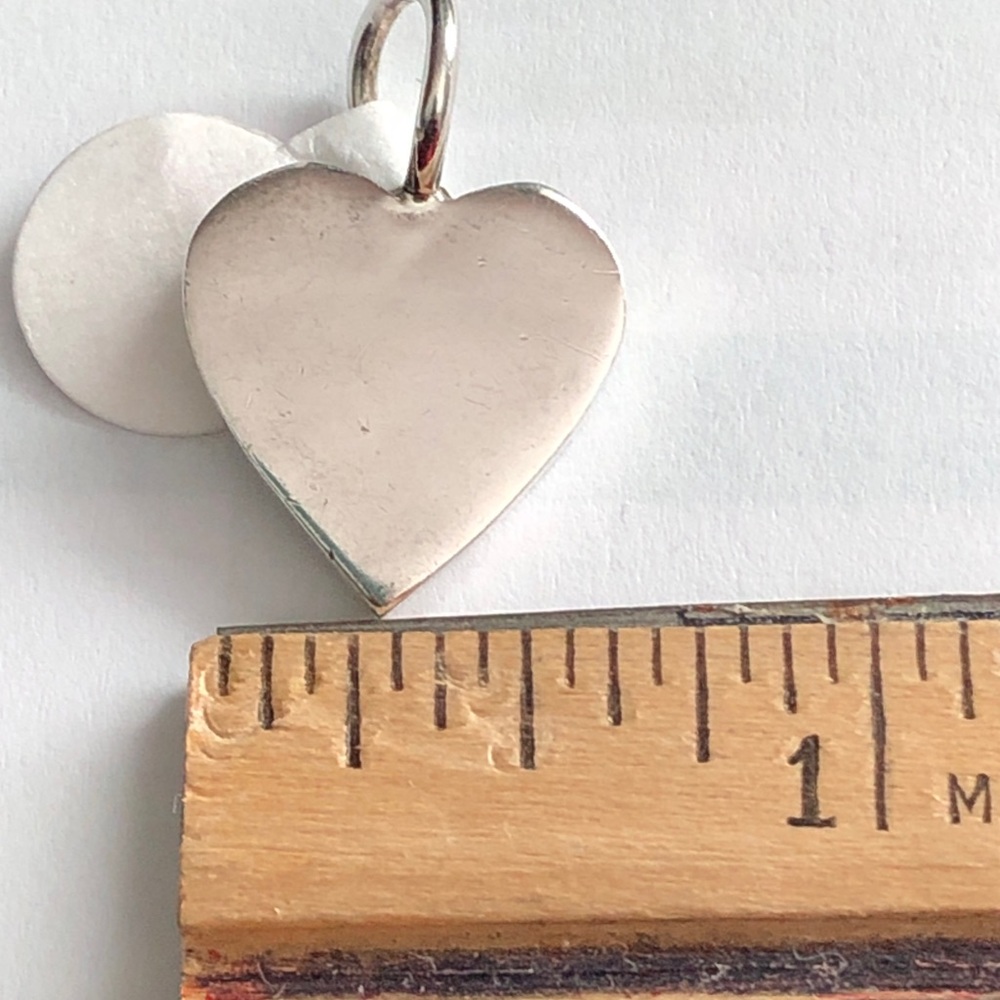 Vintage 925 sterling silver solid heart pendant. - Picture 9 of 13
